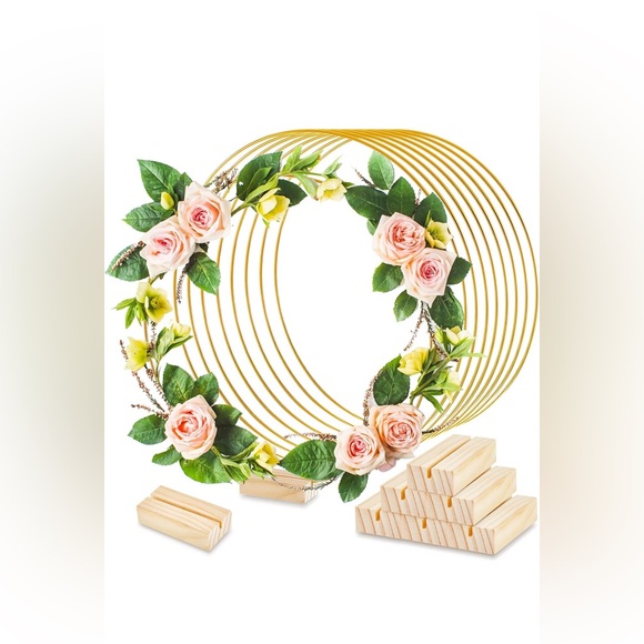 15 Pcs Floral Hoop Centerpiece for Table Metal Hoop Centerpiece with Stand Arch - Picture 1 of 7